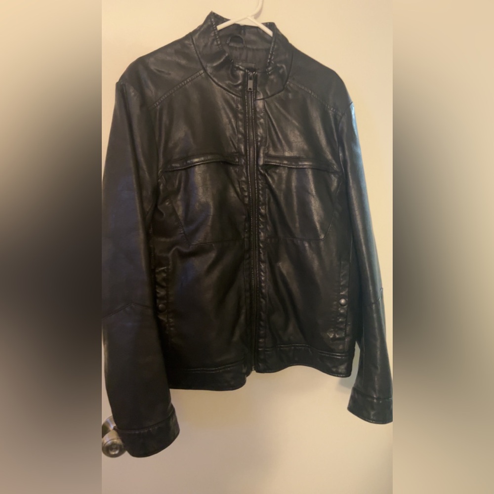 Black leather jacket